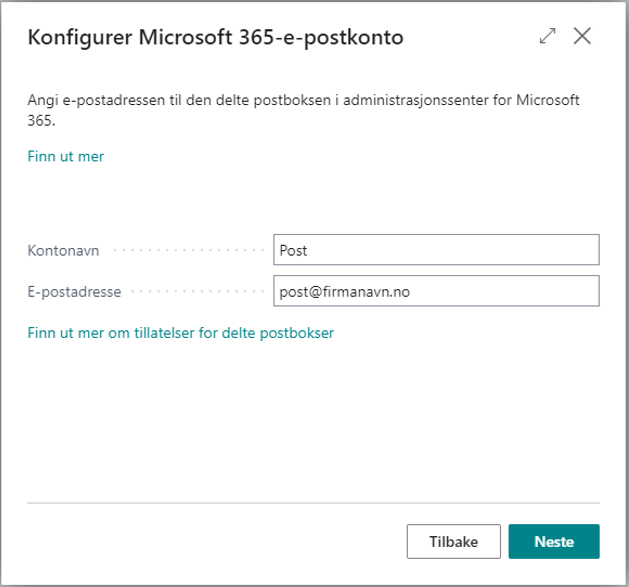 Konfigurer Epost M365 Konto 2
