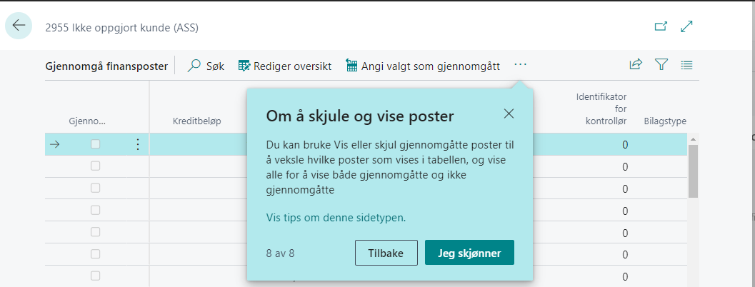 8-Skjule og vise poster