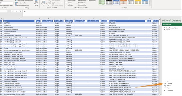 Vise Og Redigerer I Excel Fra Buisness Central 4