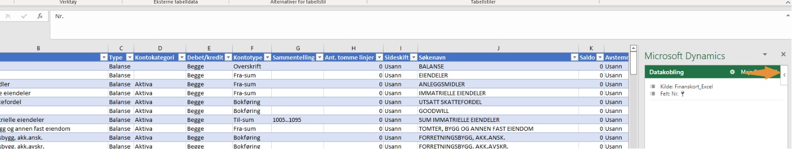 Vise Og Redigerer I Excel Fra Buisness Central 5